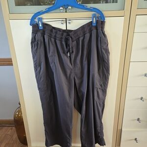 L.L. Bean Plus Size Elastic Waist Pants in Charcoal